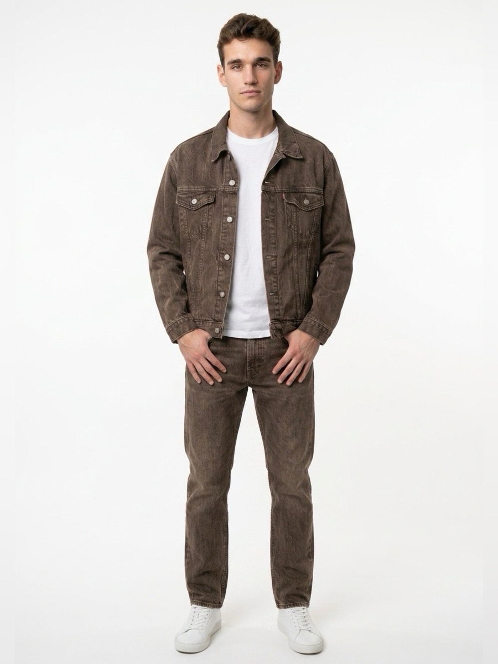 Levi’s Men’s Jean Jacket Large Denim Brown Unisex Trucker